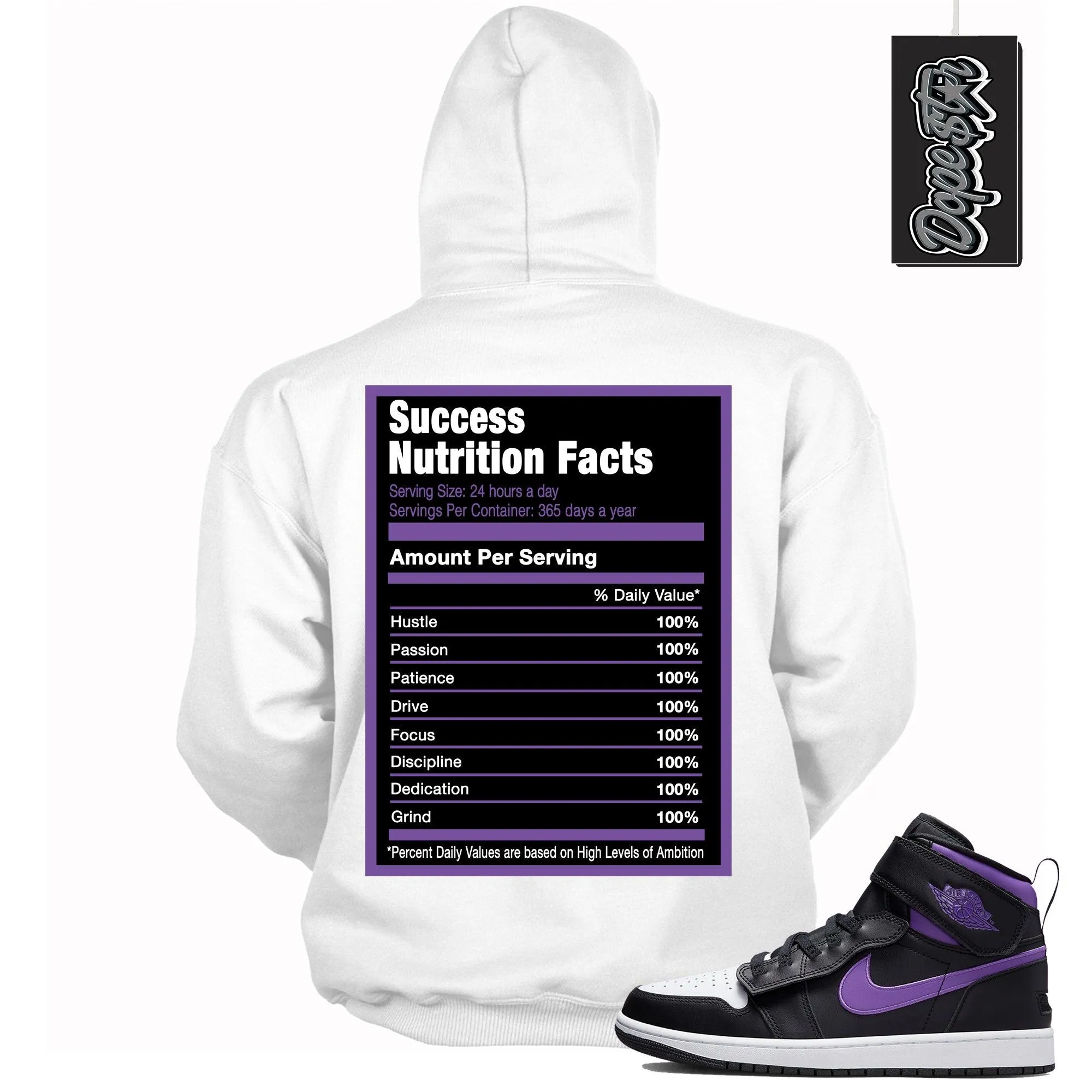 1 High FlyEase Black Bright Violet Hoodie Success Nutrition