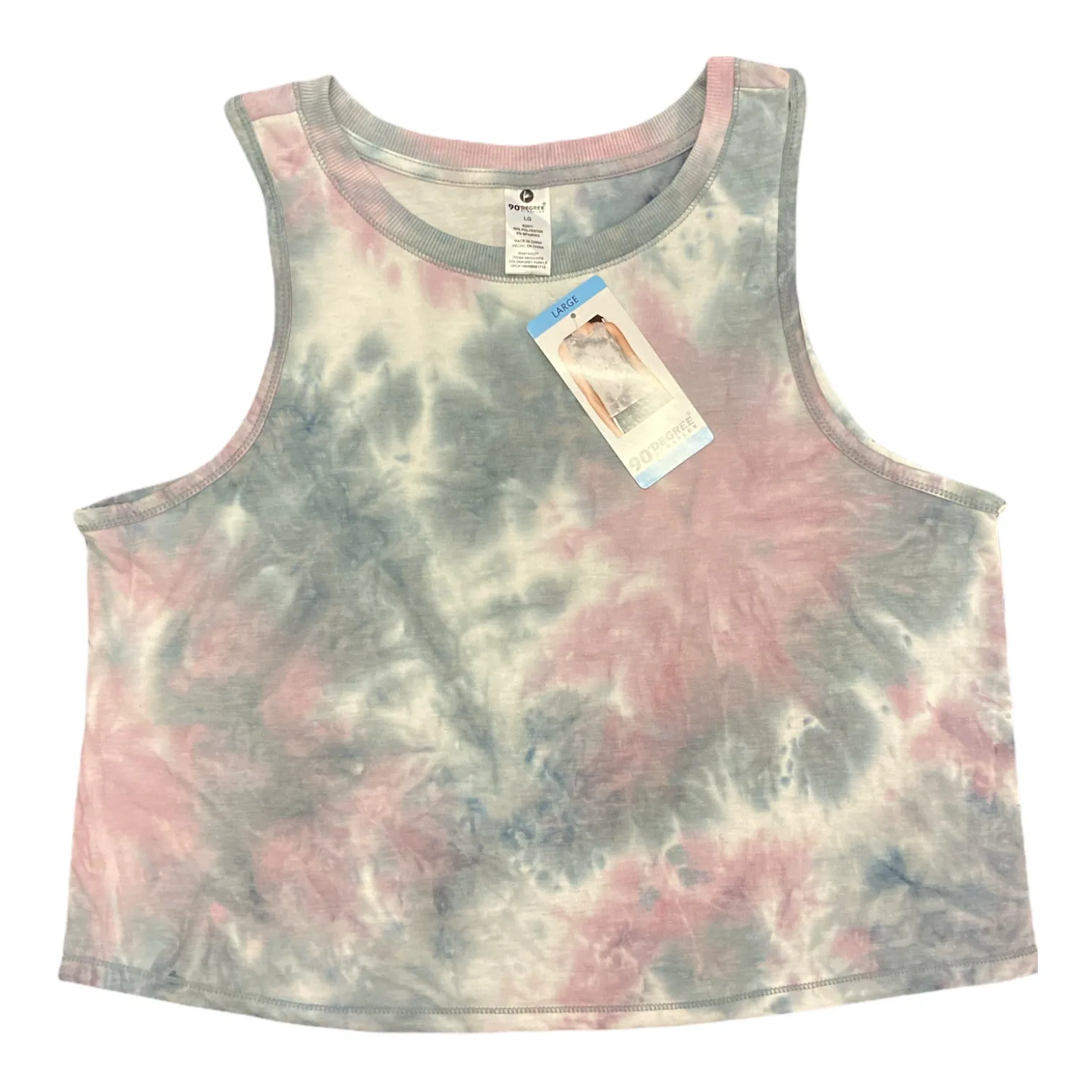 90 Degree by Reflex Women's Sporty Tie Dye Crop Muscle Tank Top