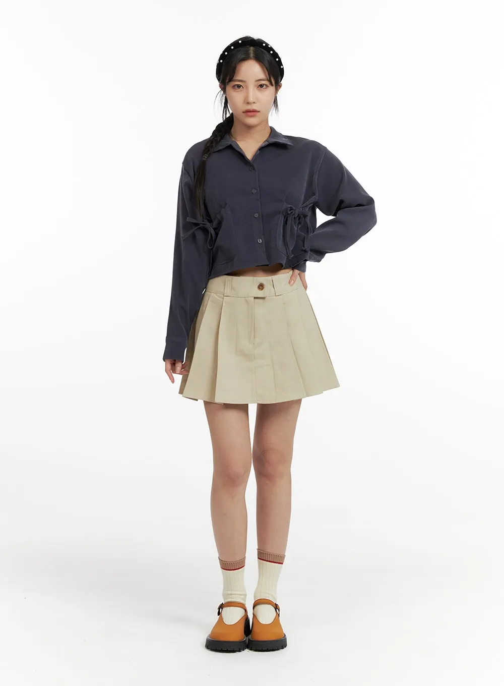 A-Line Pleated Mini Skirt OF422