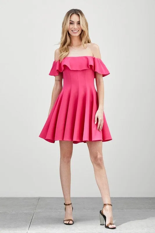 A LINE RUFFLE DRESS