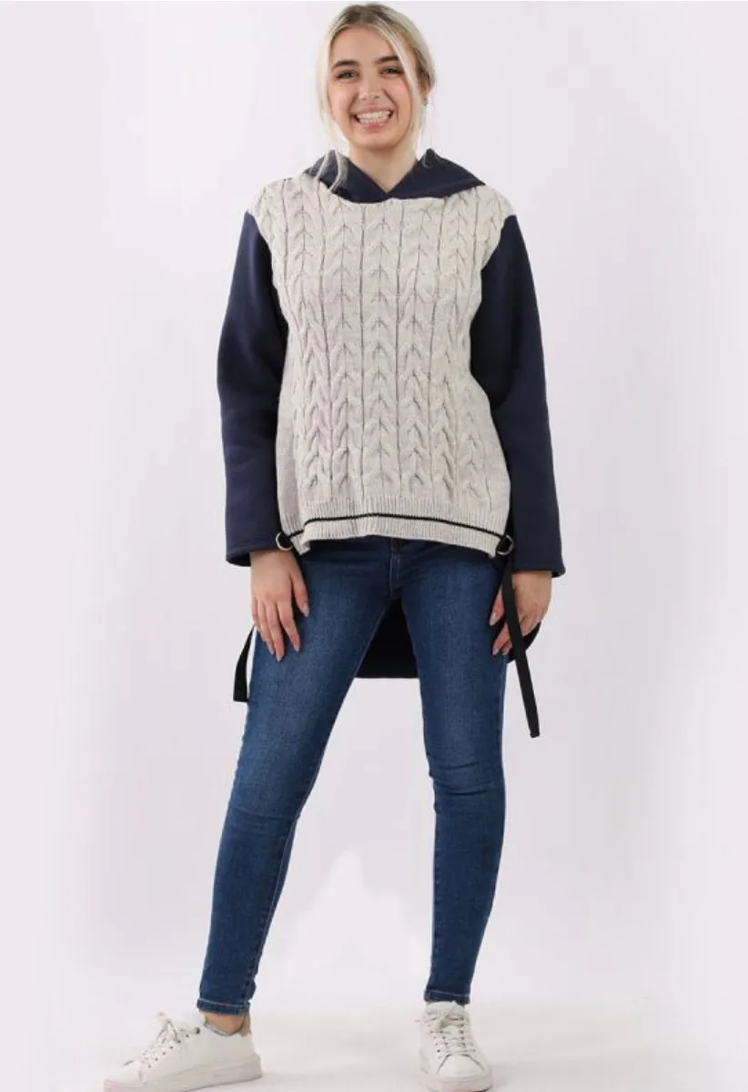 Anne   Kate Italian Cable Knit Hoddie