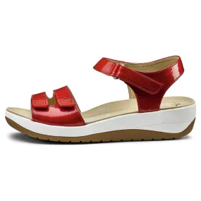 Ara Naia Red Leather Sandal (Women's)