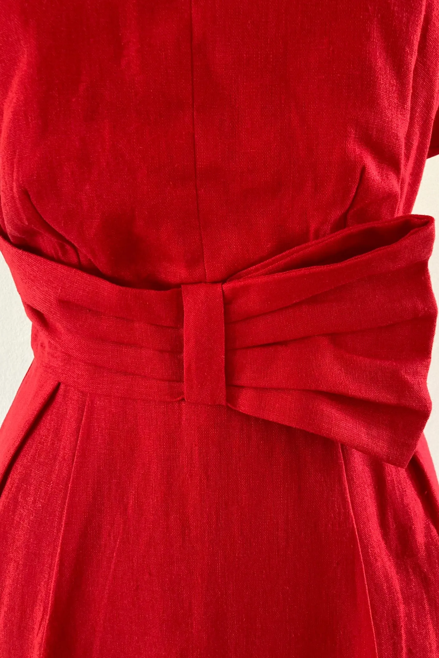 Aurelie Red Linen Dress