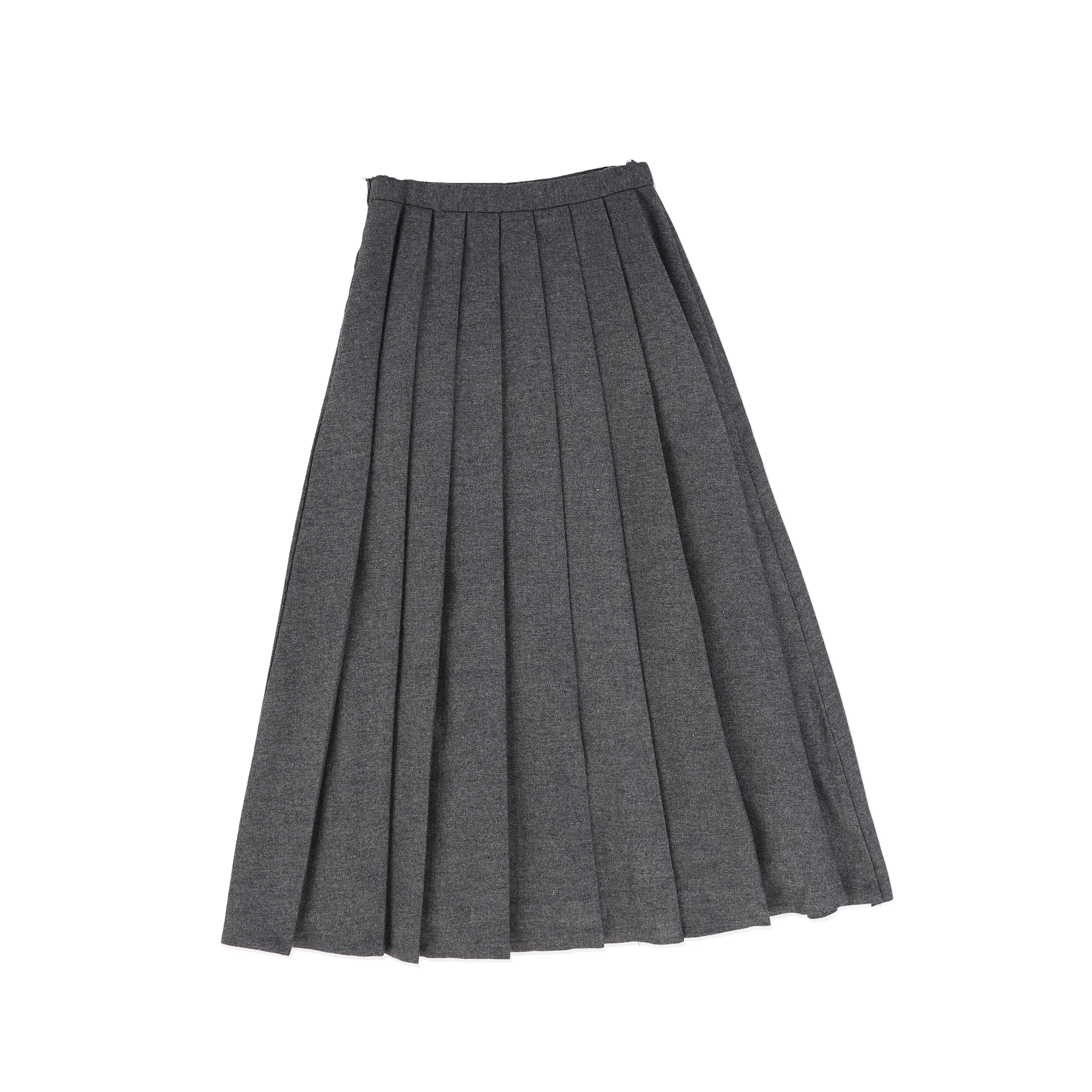 BAMBOO CHARCOAL WOOL PLEATED MAXI SKIRT