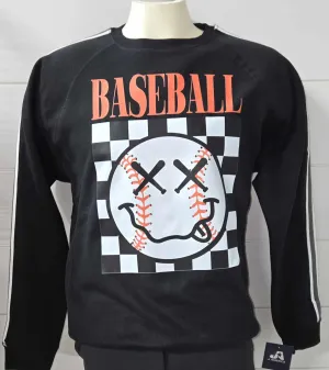 Baseball XX Smiley Fleece Graphic Sweatshirt