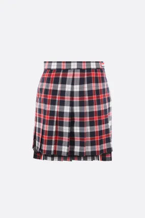 checked twill miniskirt