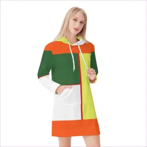 Color Block Astute Womens Hoodie Dress