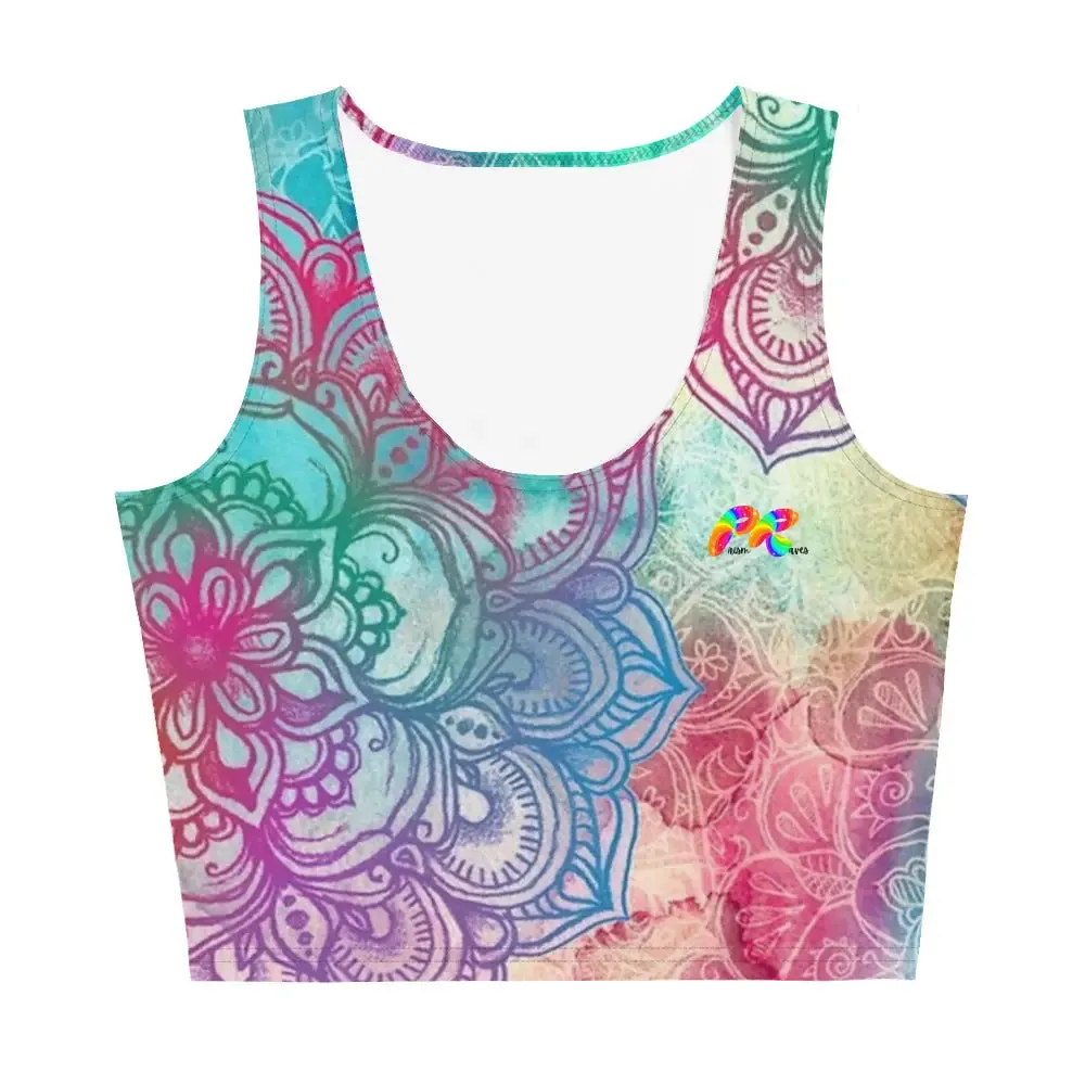 Colorful Mandala Rave Crop Top