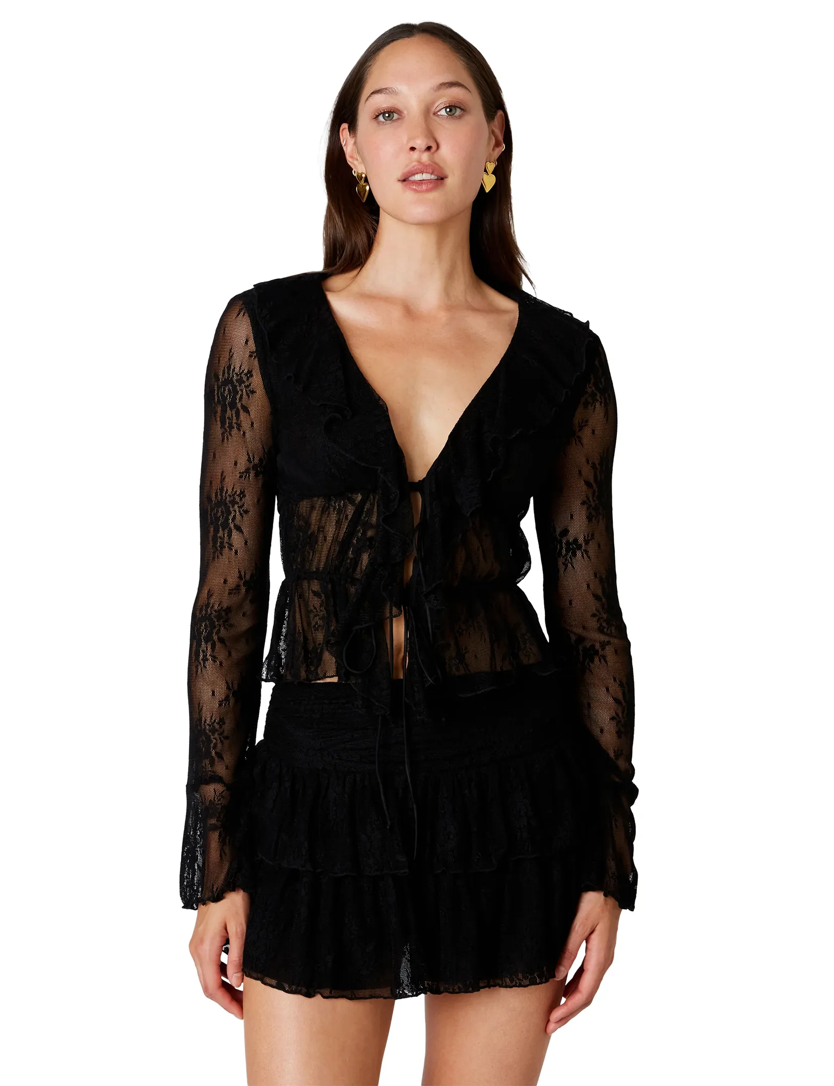 Cuba Lace Mesh Top, Black