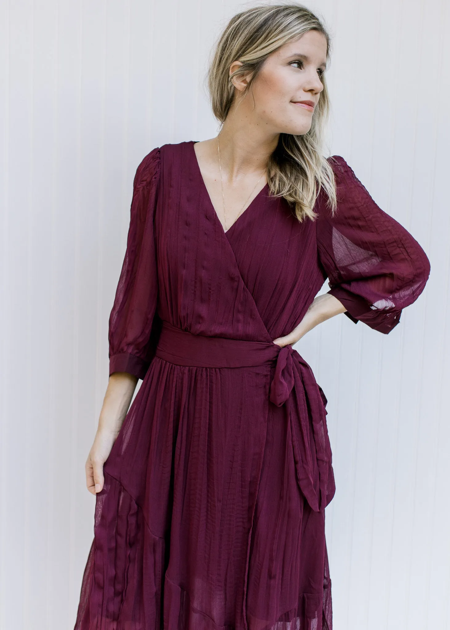 Deep Rose Wrap Dress