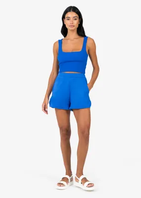 Elevate Ribbed Square Tank Electric Blue