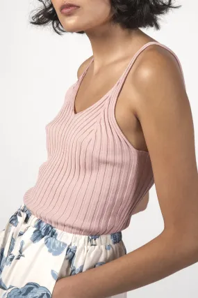 Eva Pink Strappy Knit Tank