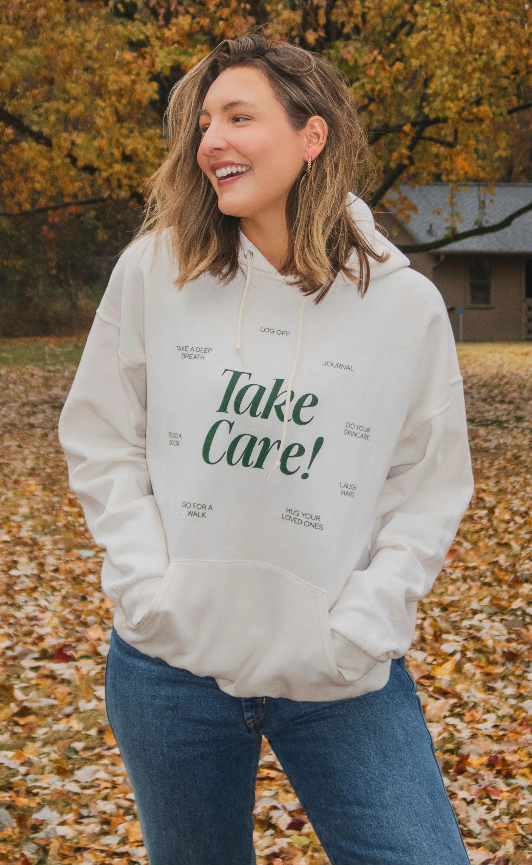 friday   saturday x jo johnson overby: take care hoodie