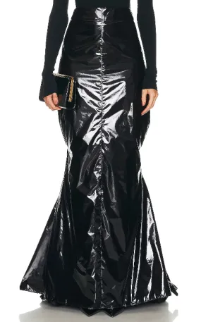 GARBAGE BAG TIE BACK TRUMPET MAXI SKIRT