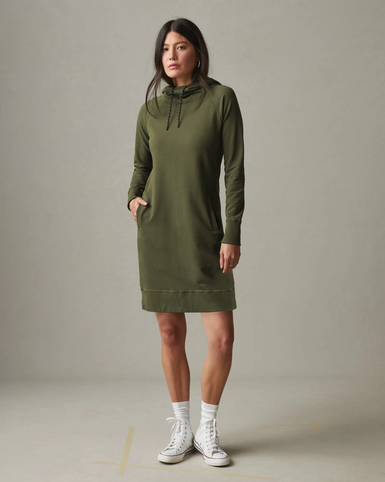 Hoodie Dress - Moss