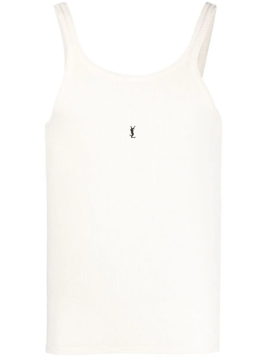 LOGO-EMBROIDERED RIBBED TANK TOP