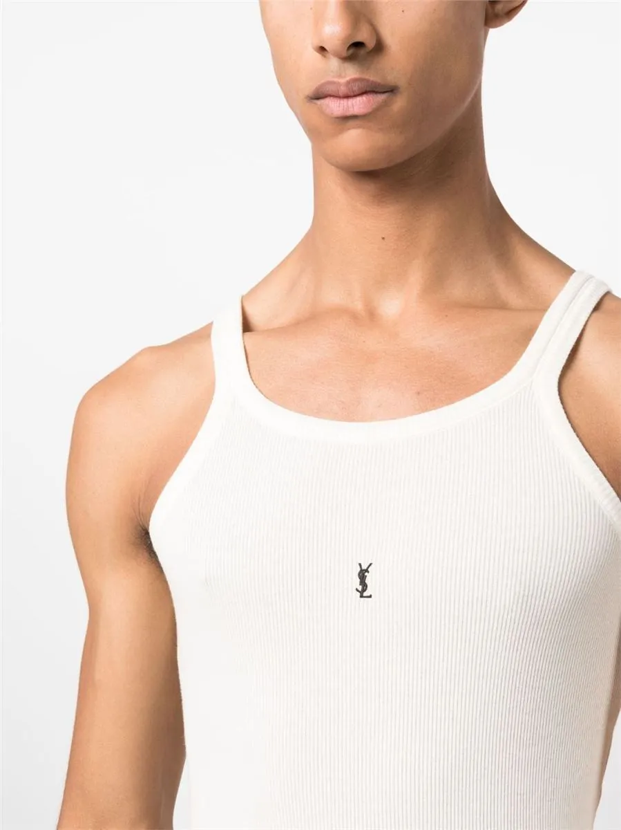 LOGO-EMBROIDERED RIBBED TANK TOP