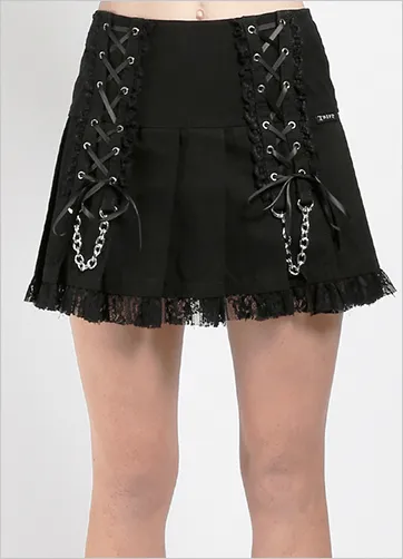 LOLITA PLEATED SKIRT - BLK