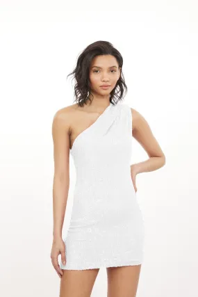 Lucette Sequin Dress in White