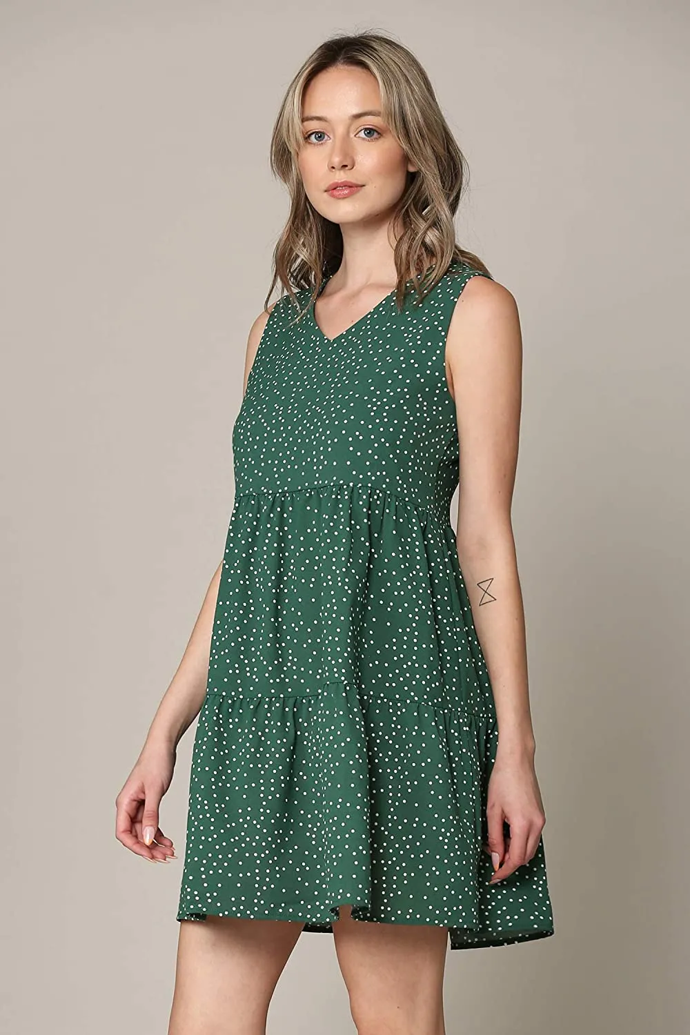 Made By Johnny Casual Flowy Swing Shift Tank Tiered Dress