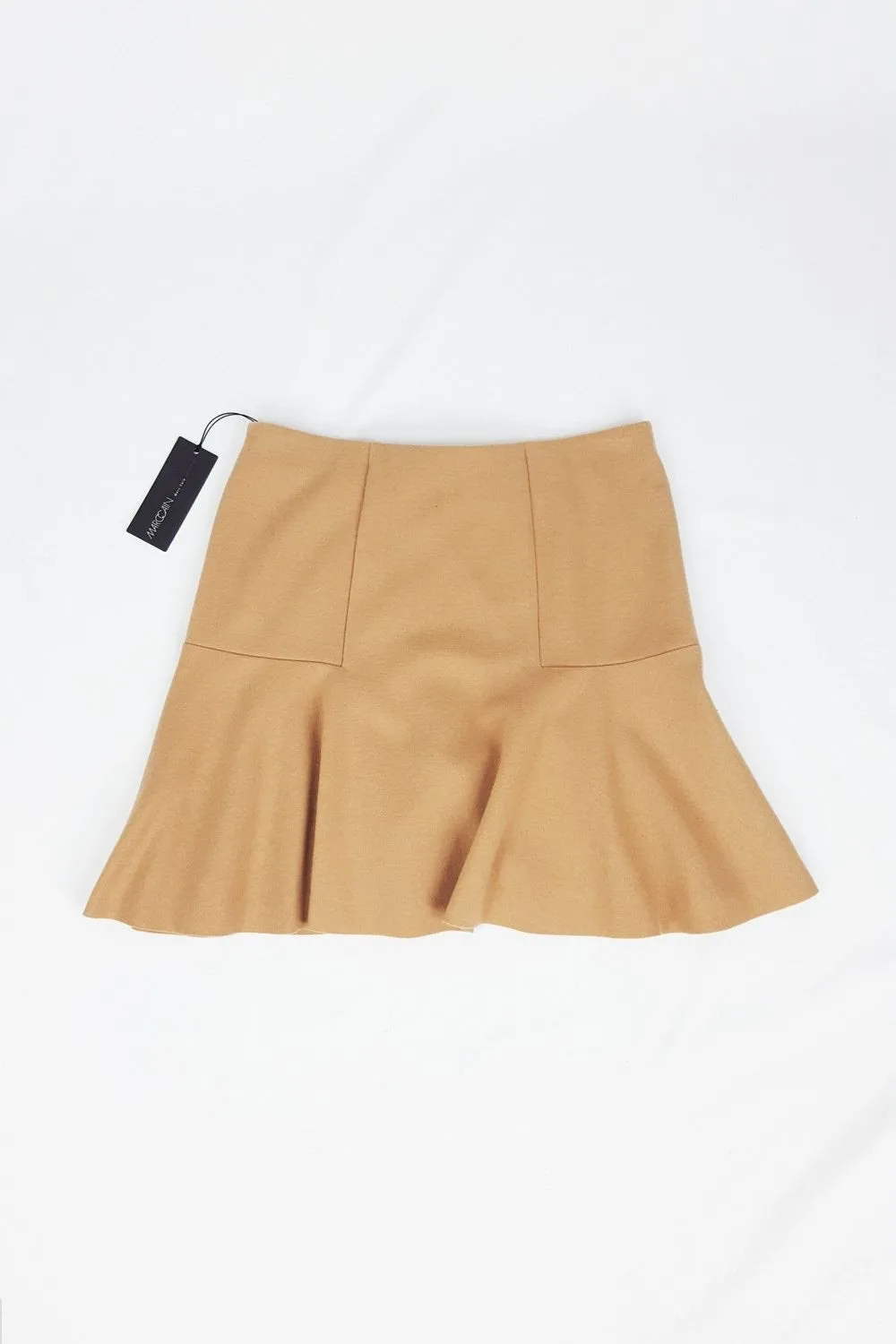 MARC CAIN Collection Brown Virgin Wool Cashmere Blend Mini Skirt (UK 10)