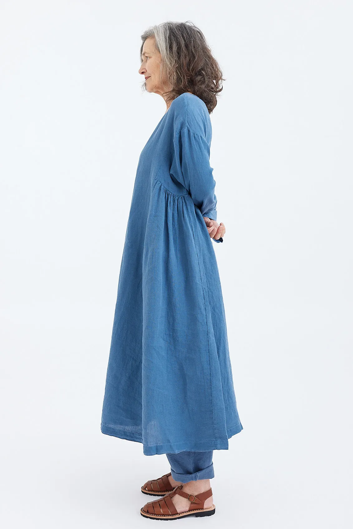 Metta - Olive Dress - Fine Linen