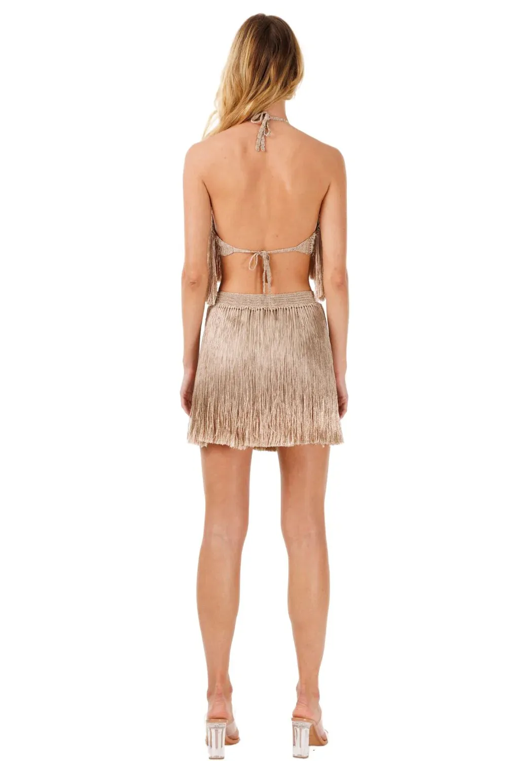 My Beachy Side - Meringue Hand Crochet Fringed Top - Bronze