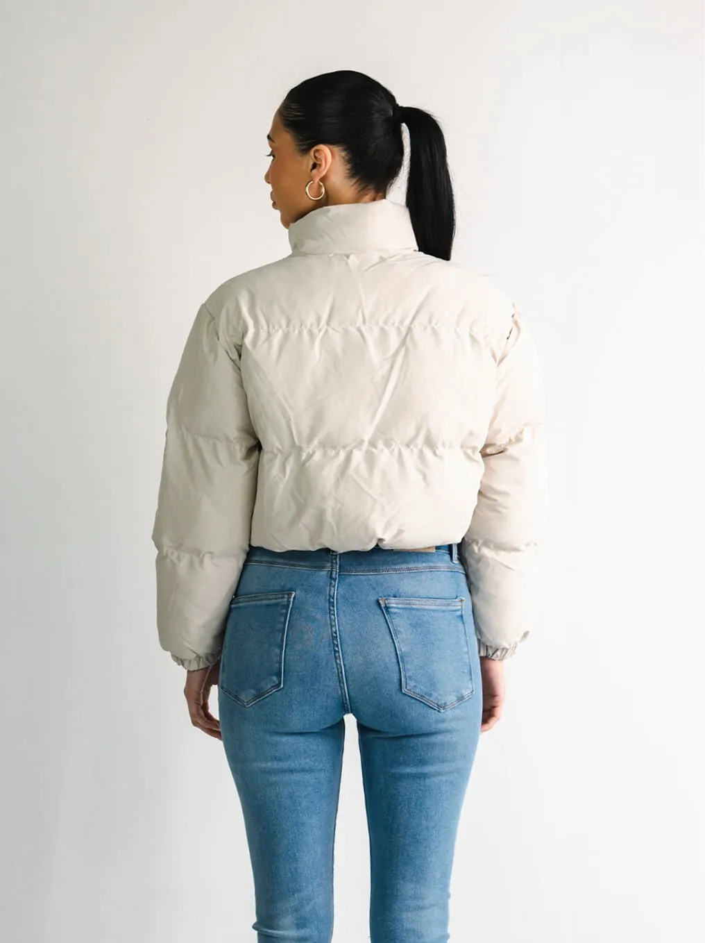 Observer Cropped Puffer Jacket - Timeless Cream