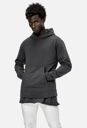 Oversized Cropped Hoodie / Charcoal