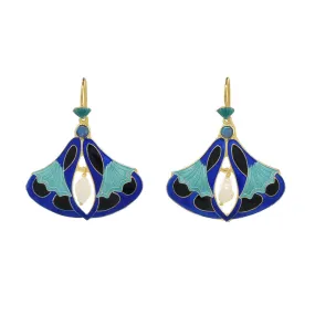 Pearl Enamel Earrings