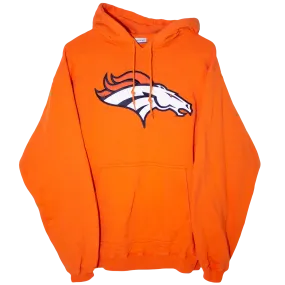 Reebok Vintage Embroidered NFL Broncos Big Logo Hoodie Orange (XL)