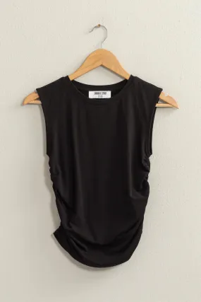 Ruched Tank - Black