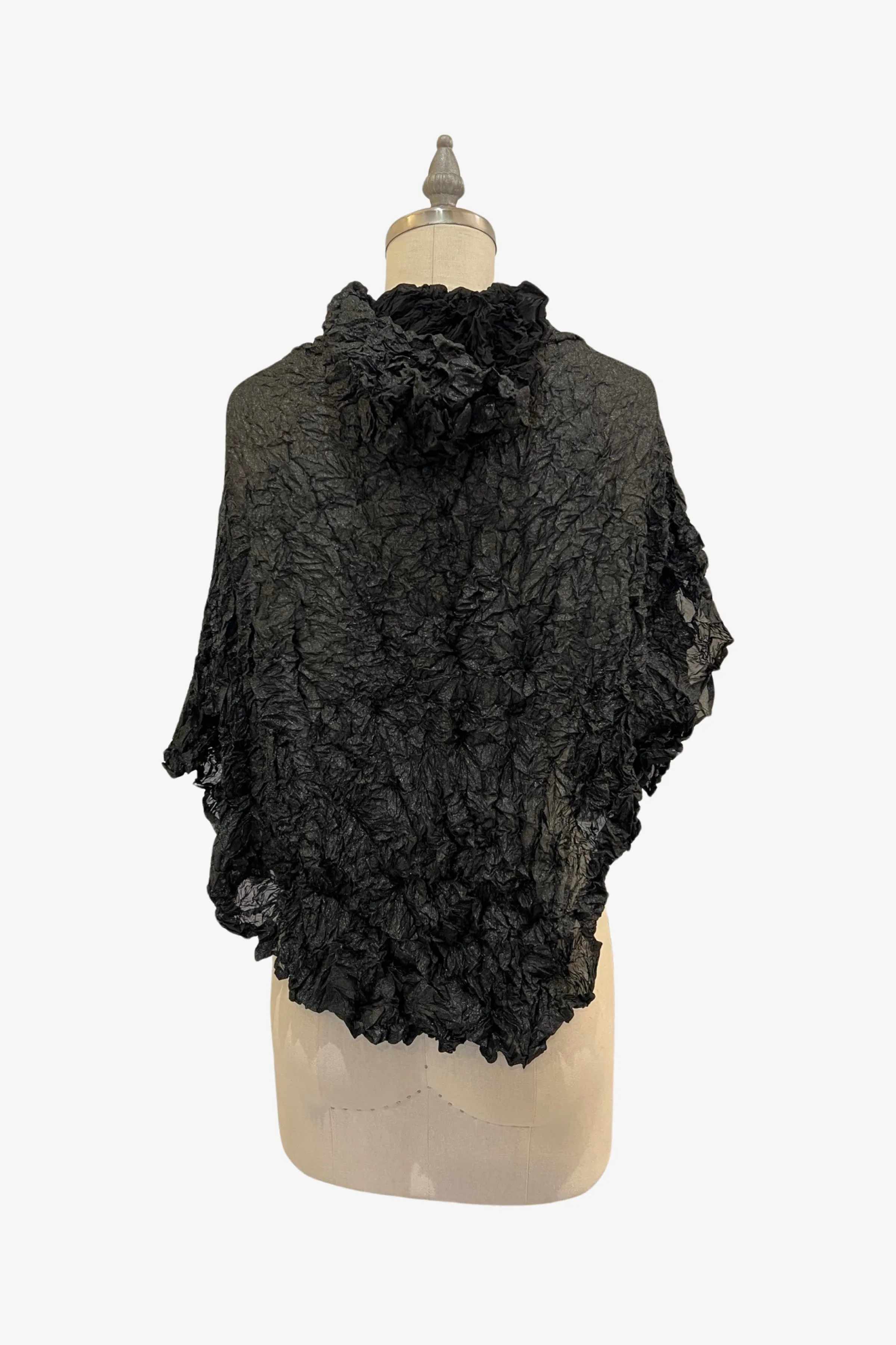 Sheer Moth Pebble Poncho | Black Foil