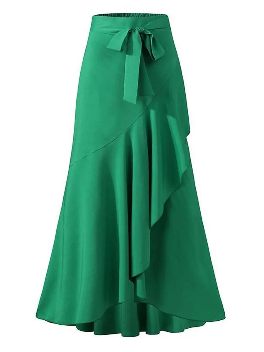 Stylish Women's Tulle Swing Mermaid Skirt in Wine, Black, and Green - S M L