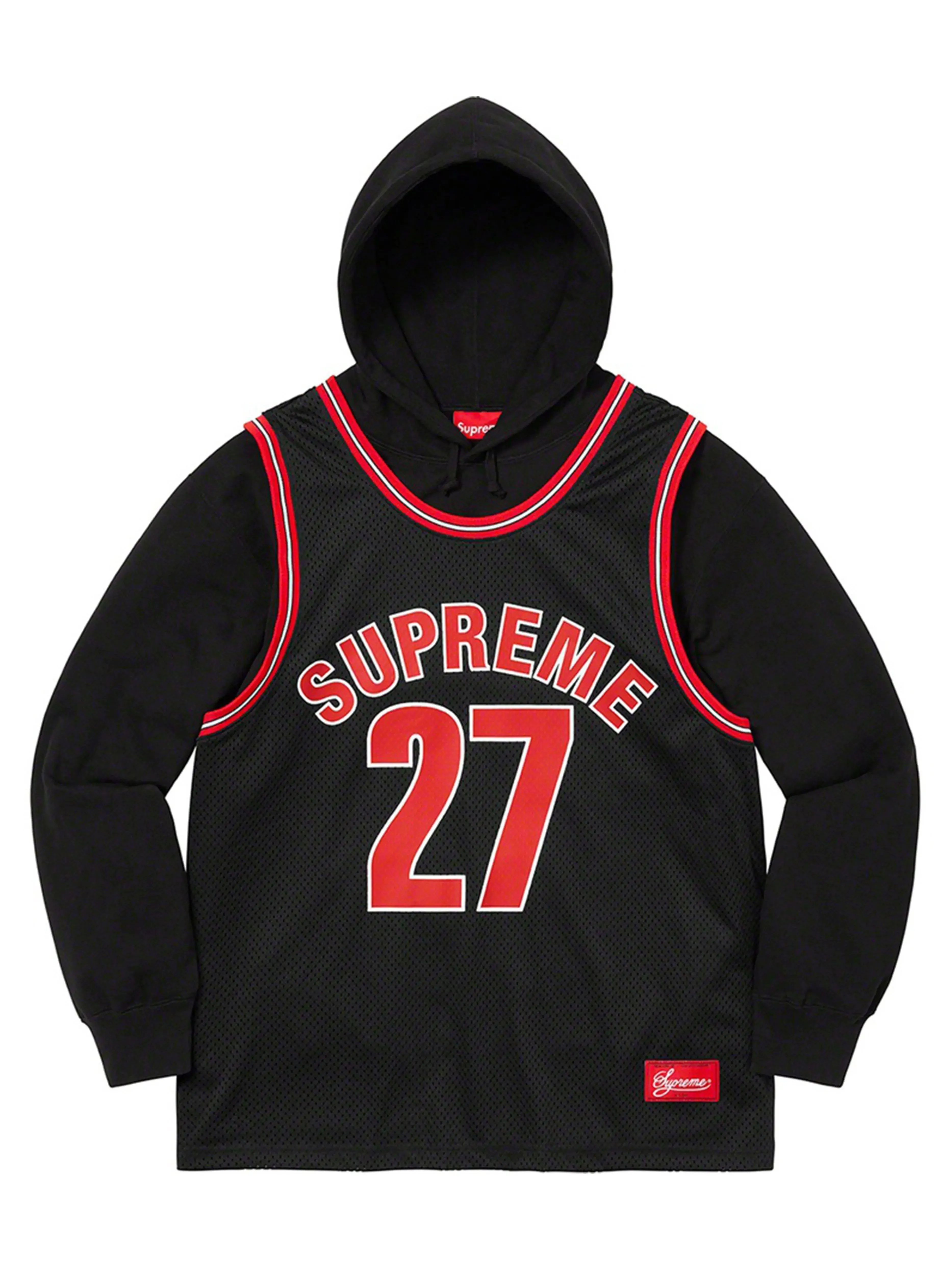 Supreme Basketball Jersey Hooded Sweatshirt Black [SS21]