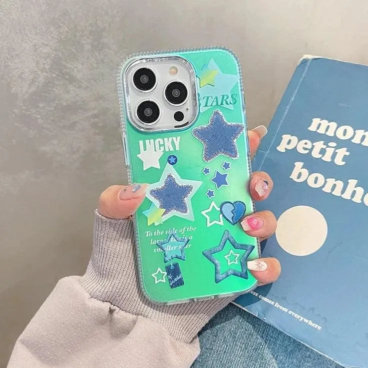 Transparent Lucky Stars - Cute Phone Case For iPhone 13, 14 Pro Max, 11, or 12