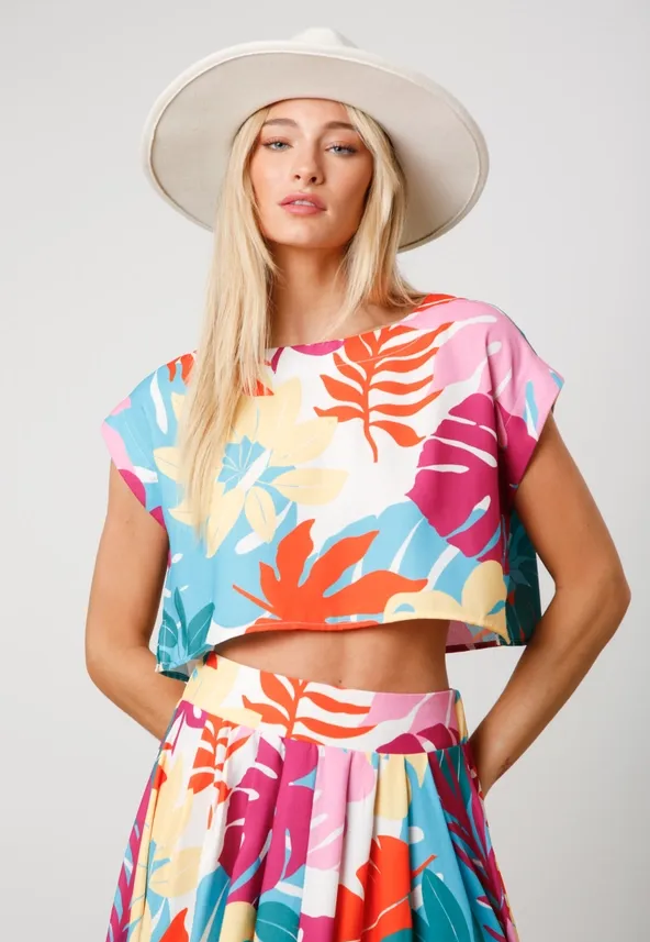 Tropical Print Skirt Set