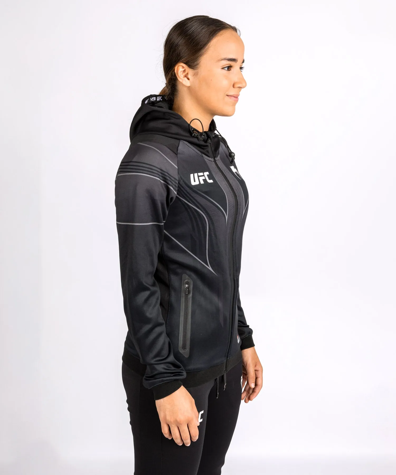 UFC Venum Personalized Authentic Fight Night 2.0 Women's Walkout Hoodie - Black