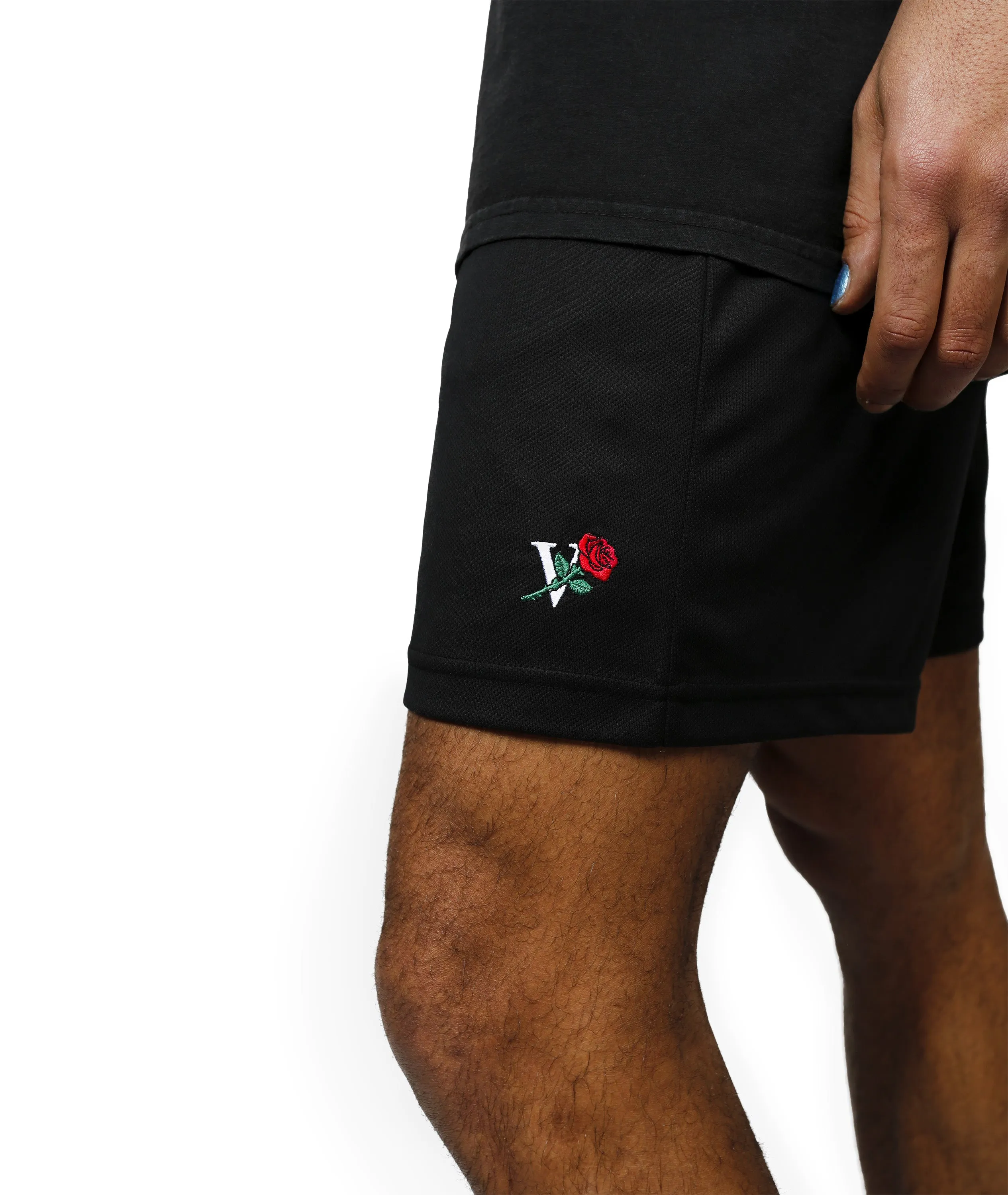 V ROSE SPORT SHORTS - BLACK