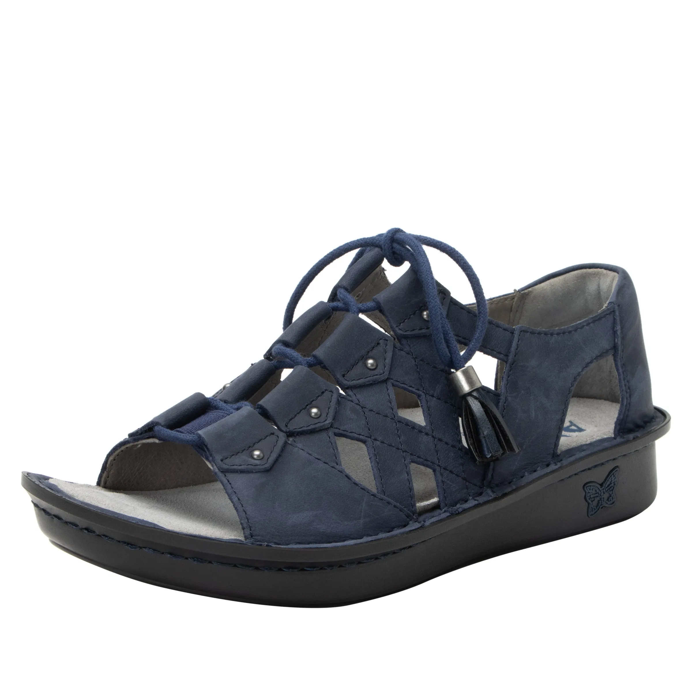 Valerie Oiled Navy Sandal