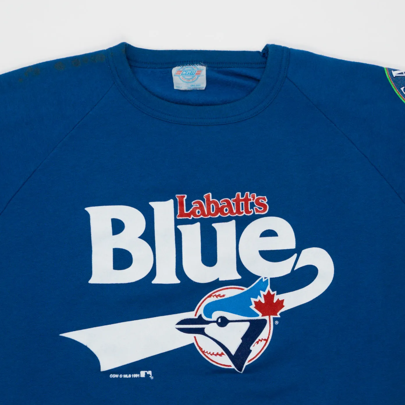 Vintage '91 Labbat's x Blue Jays All Star Season Sweater T Shirt (L)