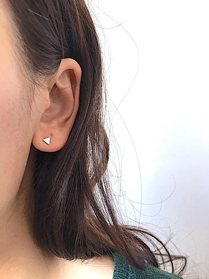 Wholesale Shiny Rose Gold Triangle Ear Jacket, Spike Ear Jacket, Front Back Earrings, Ear Jacket, Earring Cuff, Triangle Studs, Minimal Earrings,Lotus