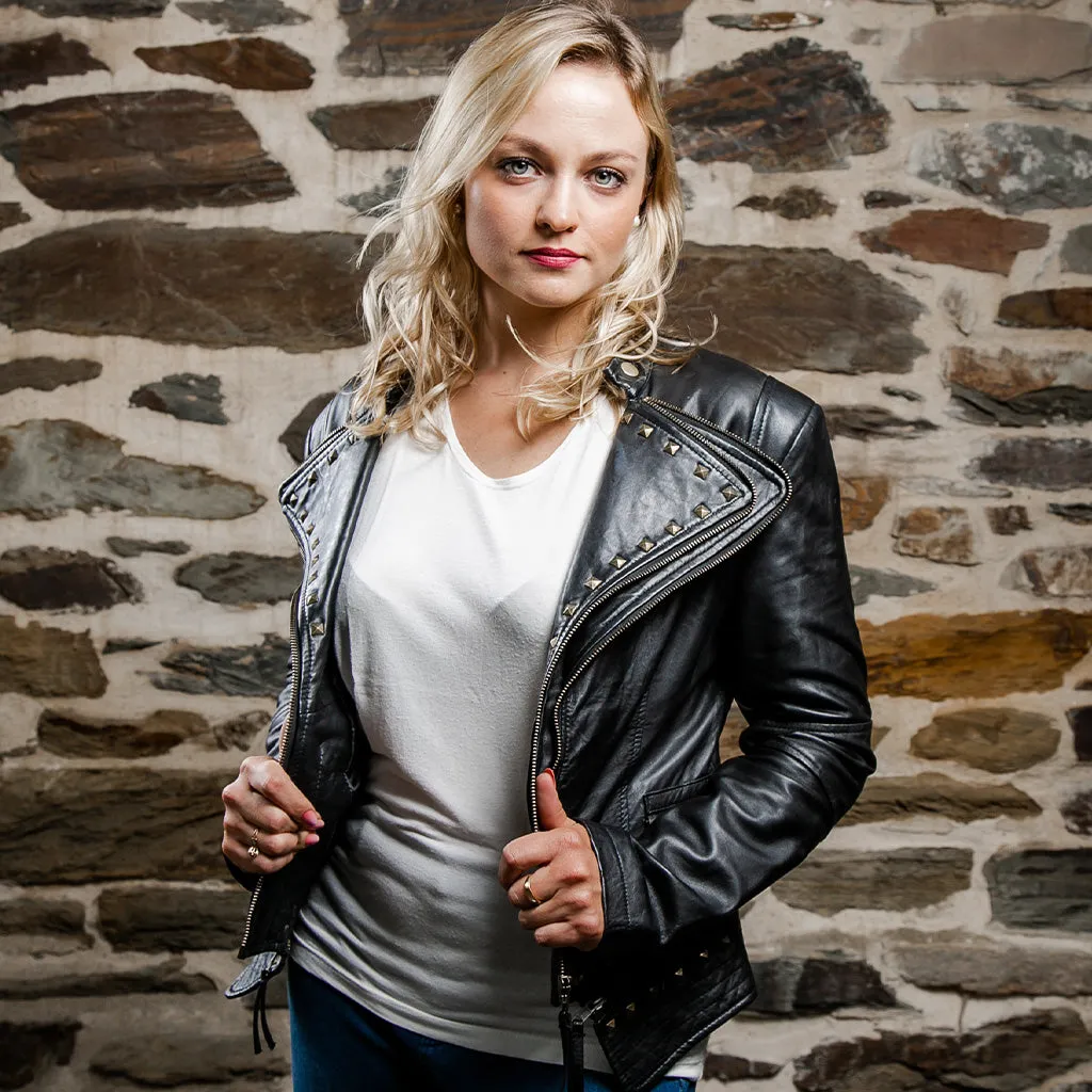 Women's Studded Leather Jacket | KC Leather Signature Range - Ashley