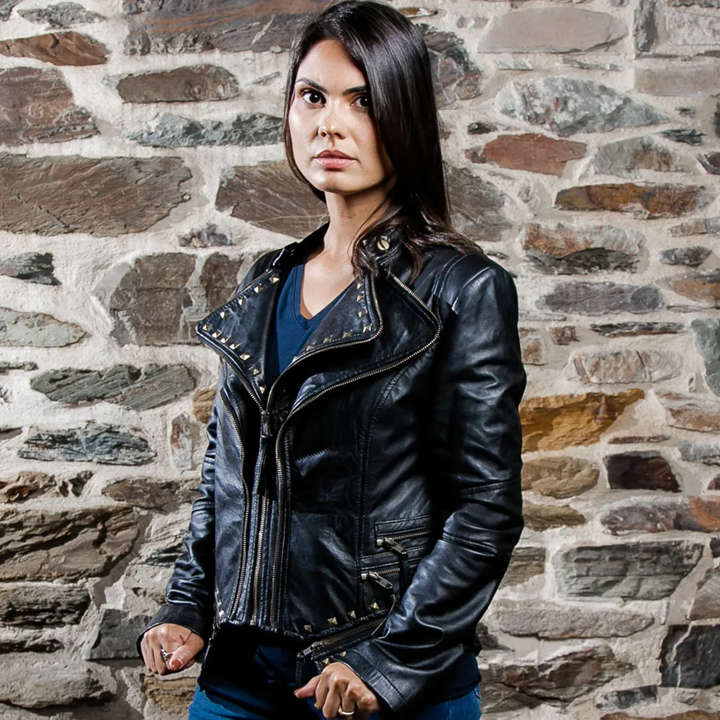 Women's Studded Leather Jacket | KC Leather Signature Range - Ashley