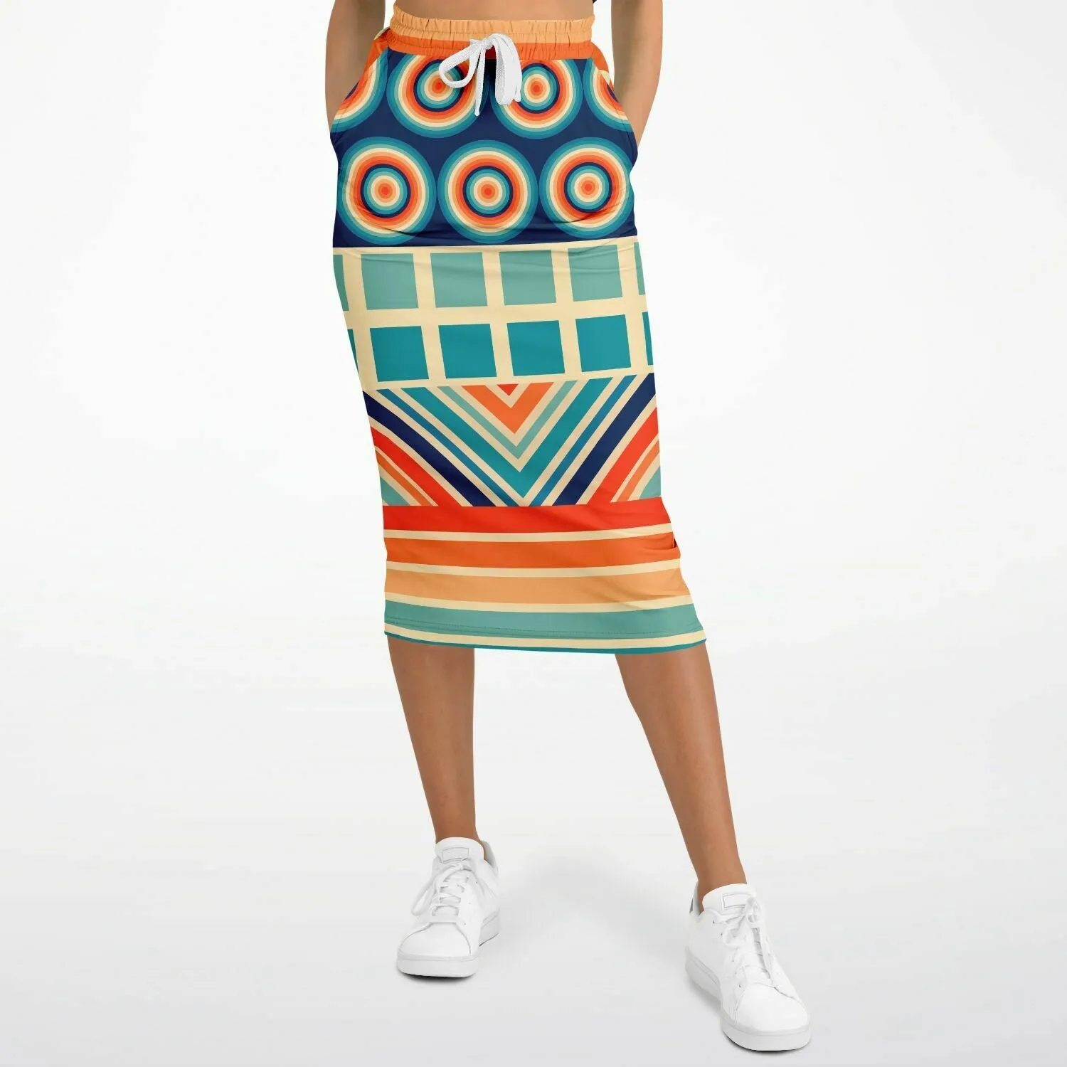 Ziggy Out Retro Eco-Poly Long Pocket Skirt