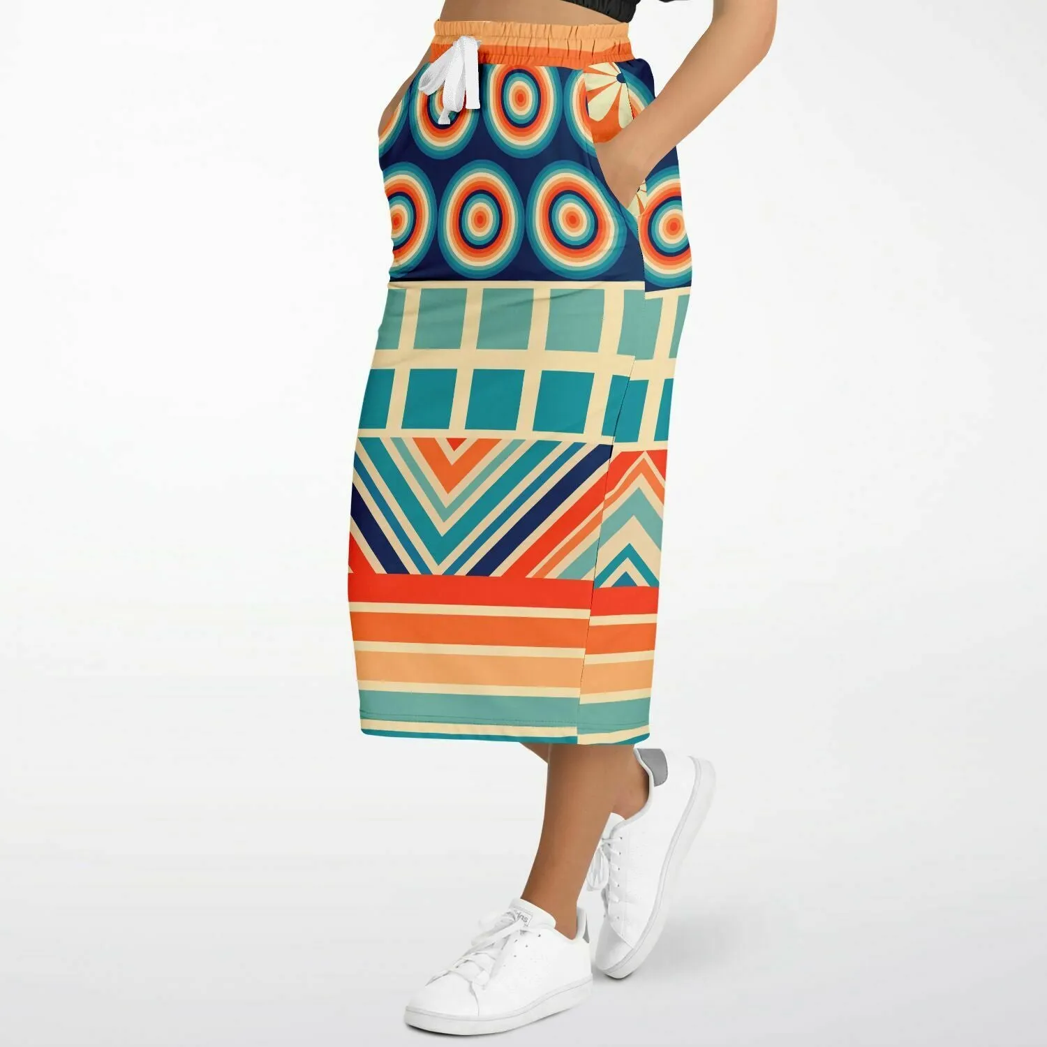 Ziggy Out Retro Eco-Poly Long Pocket Skirt